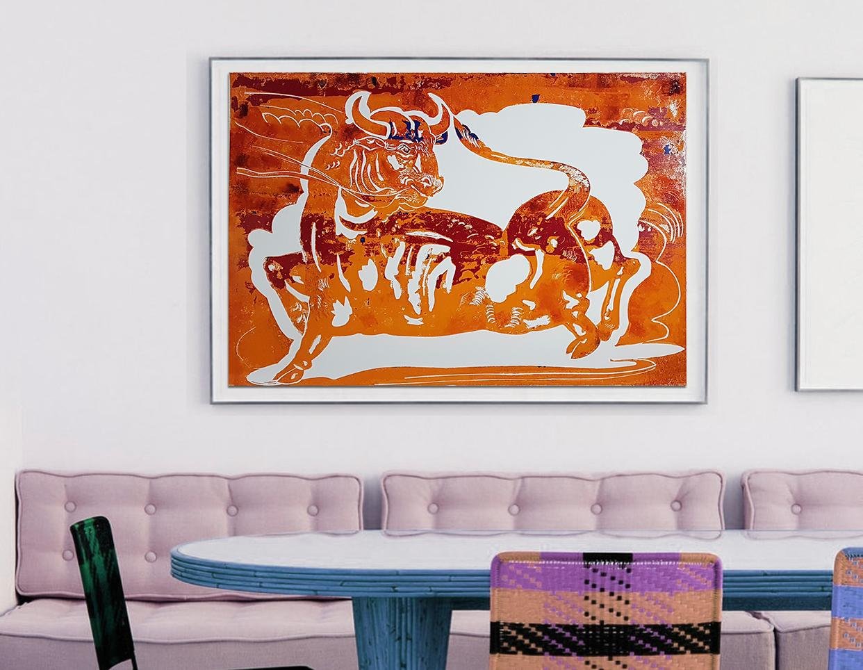 Sonnenuntergang In Bewegung Gemischte Medien Malerei Auf Papier Contemporary Bright Color Bull 2020 Bei Pamono Kaufen