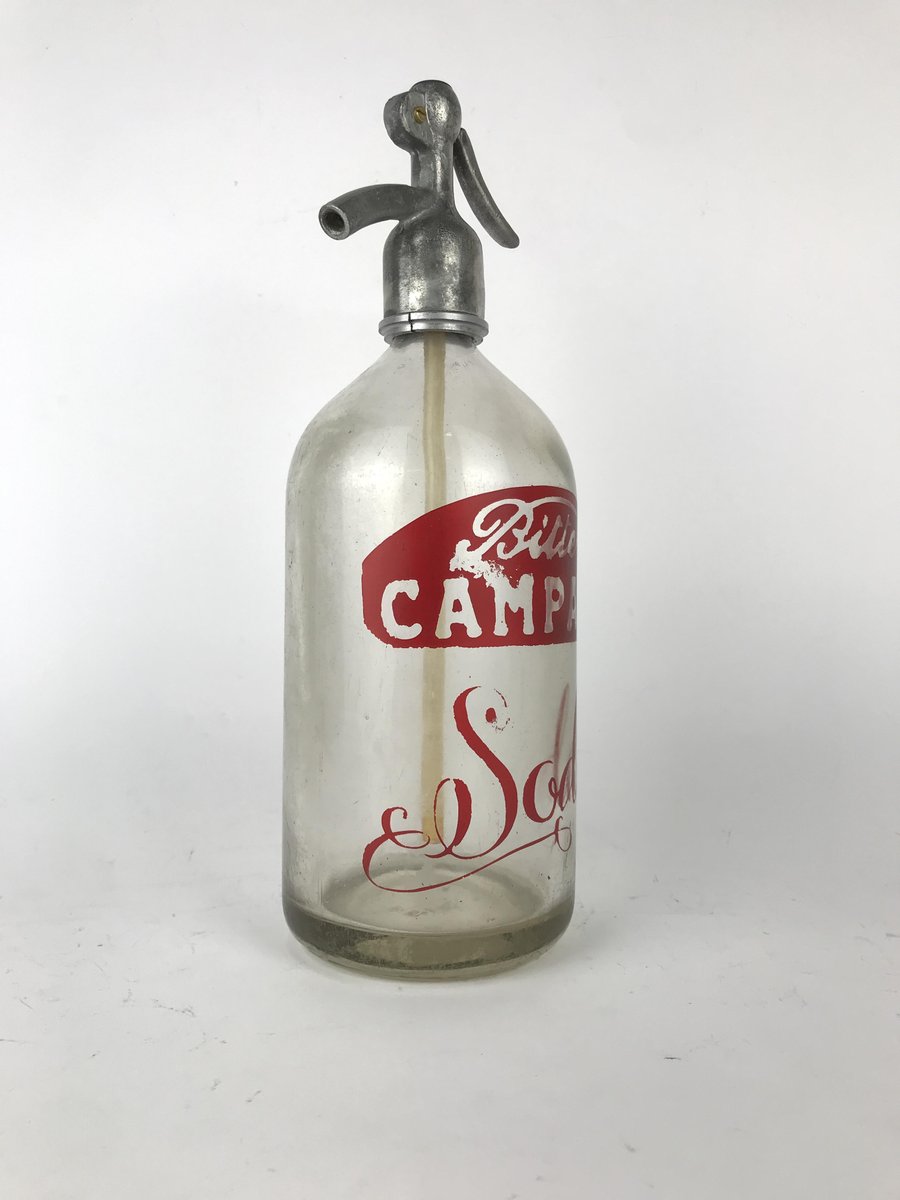 Italian Bitter Campari Soda Seltzer Bottle, 1950s for sale at Pamono