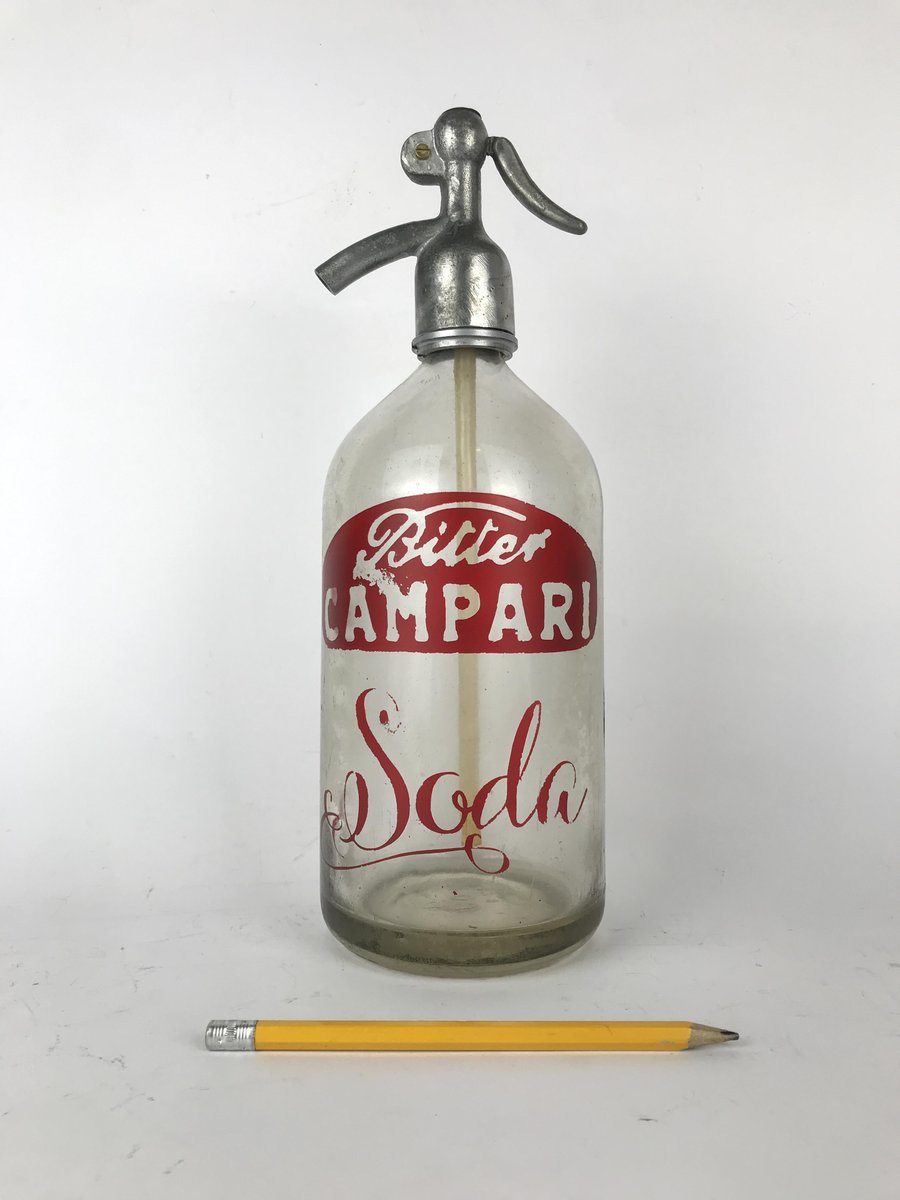 Italian Bitter Campari Soda Seltzer Bottle, 1950s for sale at Pamono