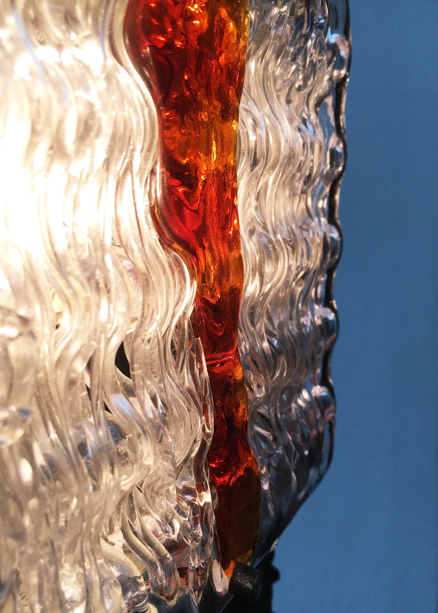 Rare Applique Poliarte Linea Des Années 70 - Albano Poli %c3%a9clairage En Verre Artisanal