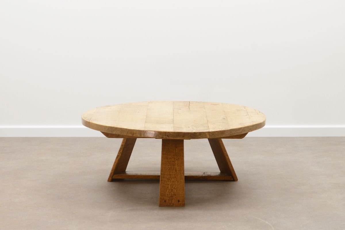 Brutalist Oak Coffee Table 1970s For Sale At Pamono