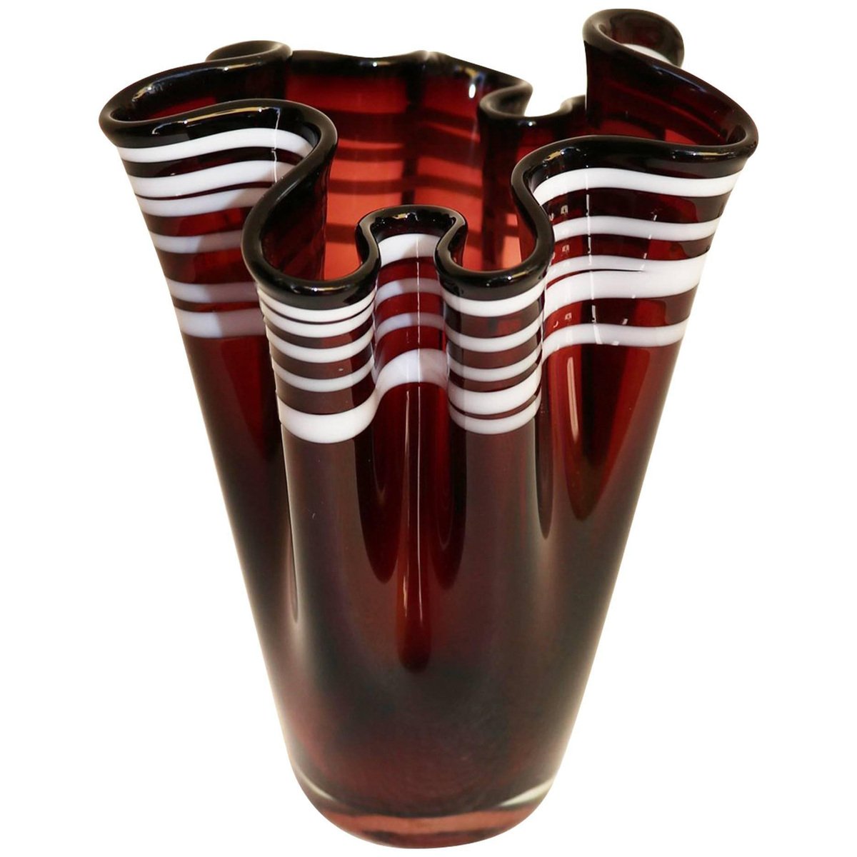 Murano Glass Handkerchief Handkerchief Vase, 1960s for sale at Pamono