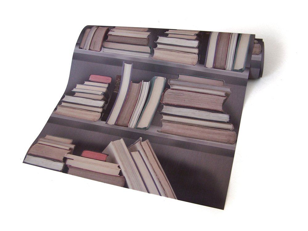 Melody Jane Puppenhaus Bibliothek Tapete – Maßstab 1:12, Ca. 55x43 Cm, Traditioneller Bücherregal-Stil