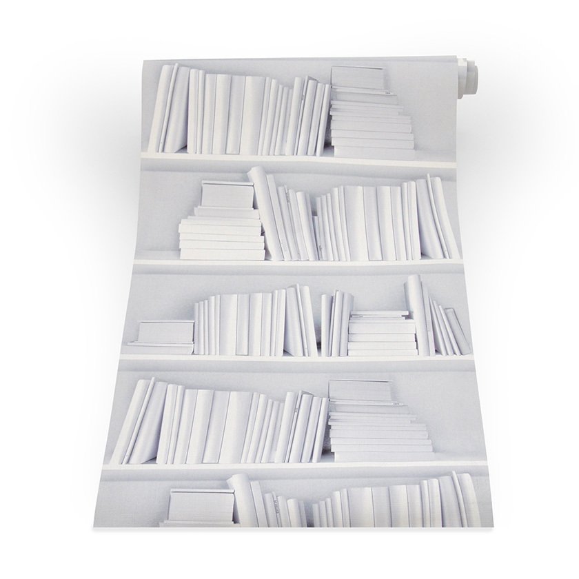 White Bookshelf Wallpaper for sale at Pamono