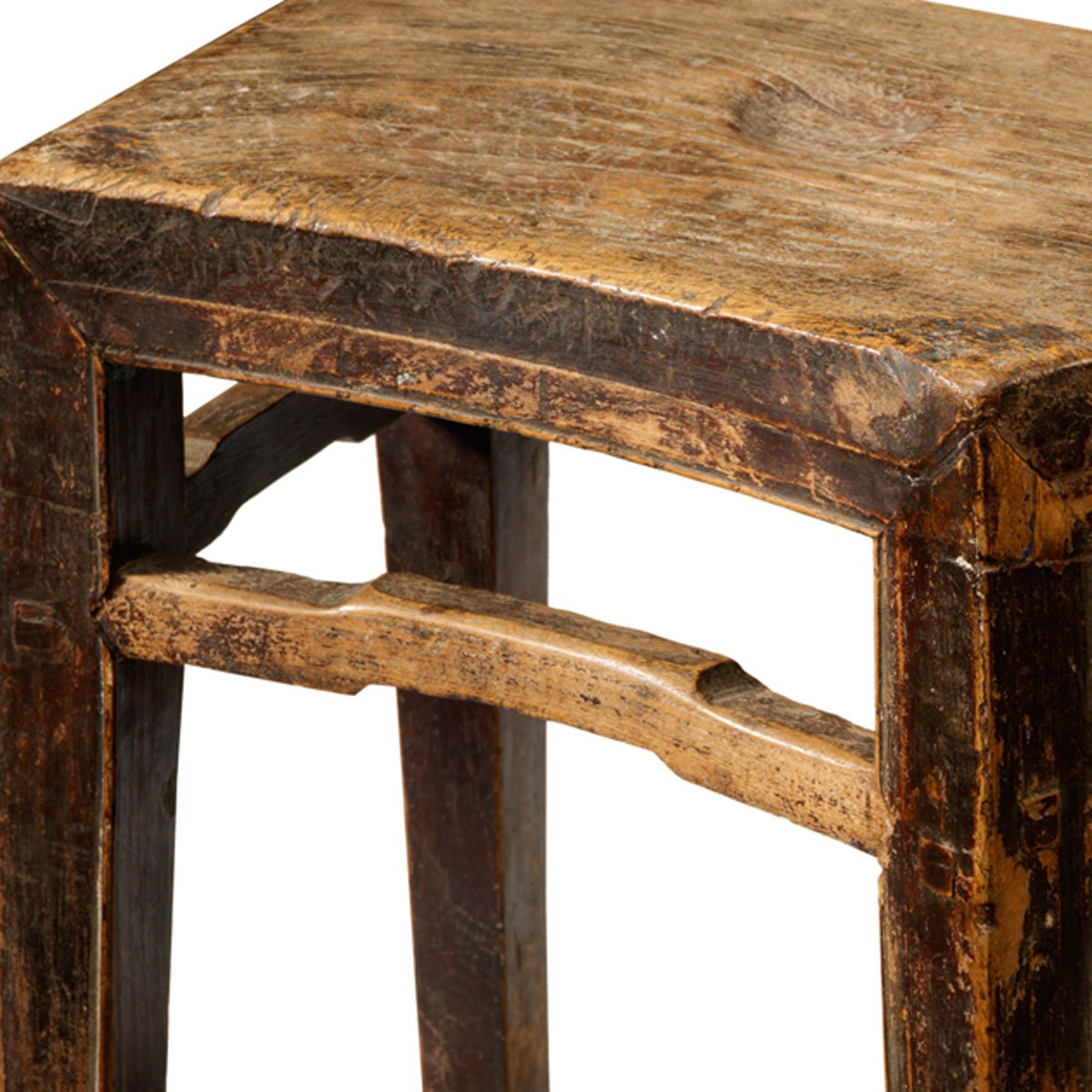 Chinese Trapezium Elm Stool For Sale At Pamono