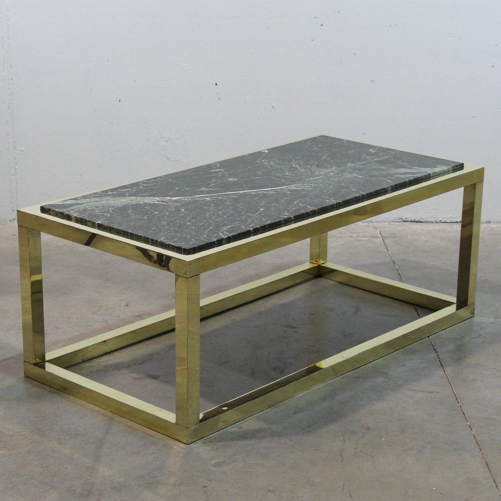 Table Basse Vintage en Marbre & Laiton, 1970s en vente sur ...