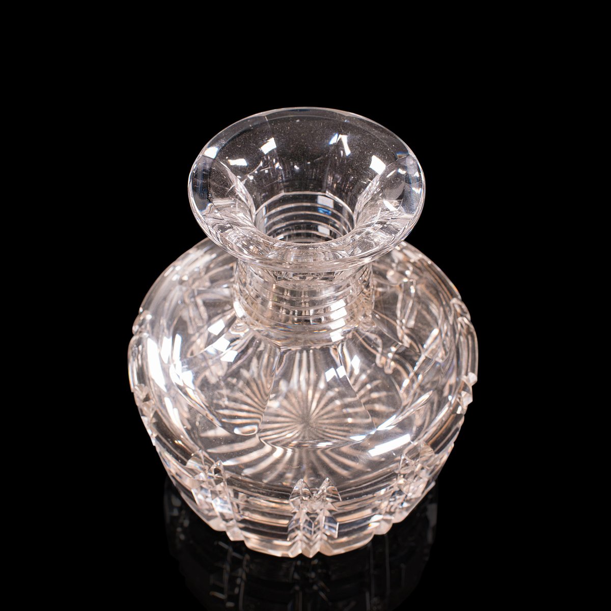 Antique Edwardian English Glass Sherry Decanters, Set of 2 for sale at