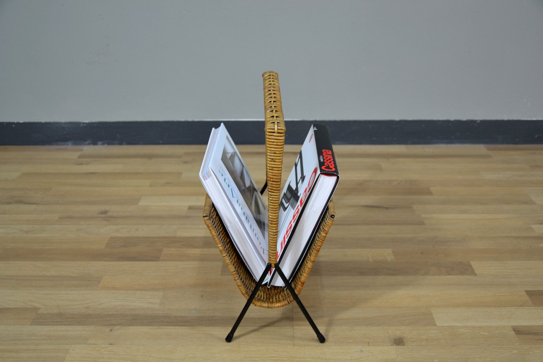 SUMNACON Bambus Zeitschriftenständer - Tragbarer Dokumentenhalter 34x14x24cm