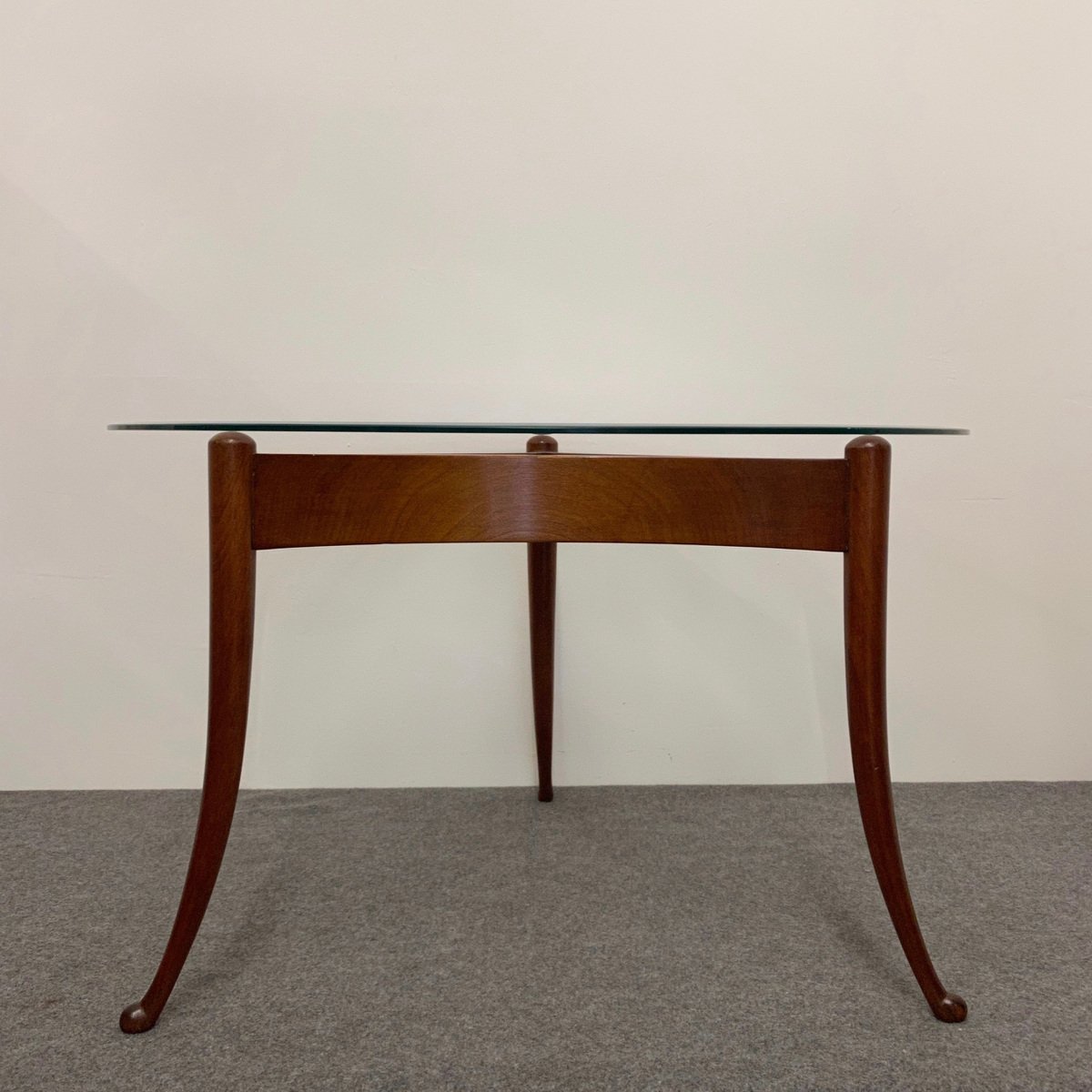 Round Coffee Table with Beveled Glass for sale at Pamono