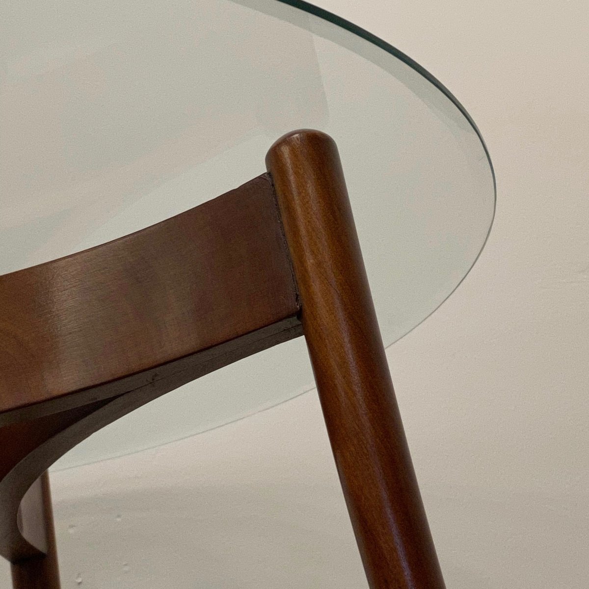 Round Coffee Table with Beveled Glass for sale at Pamono