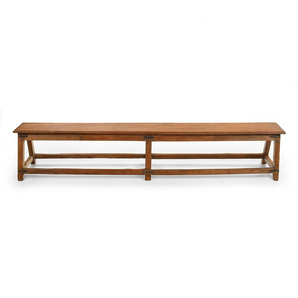 Long Wooden Bench For Sale At Pamono