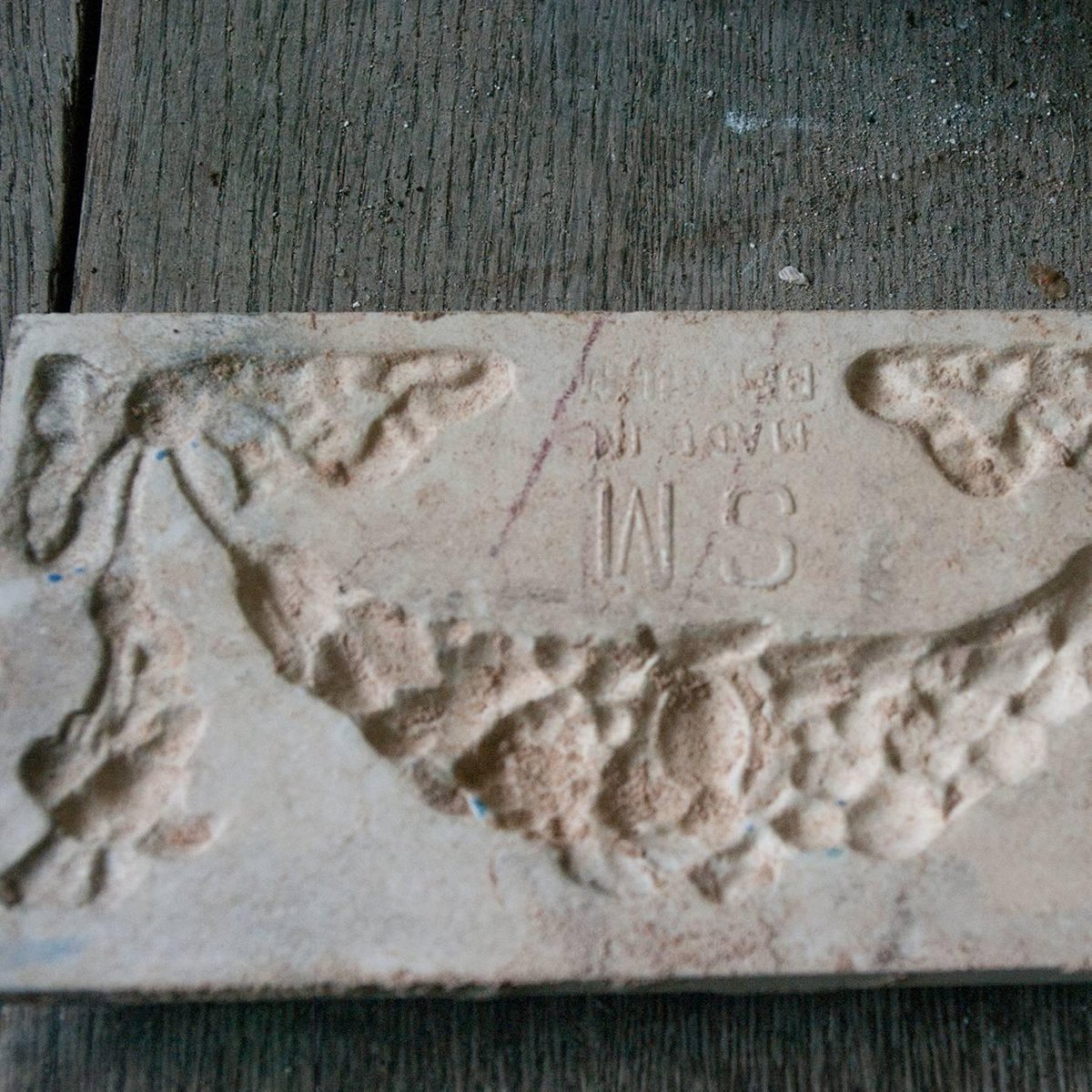 Hand Painted Ceramic Relief Tiles by Societe Morialme, 1895, Set of 50