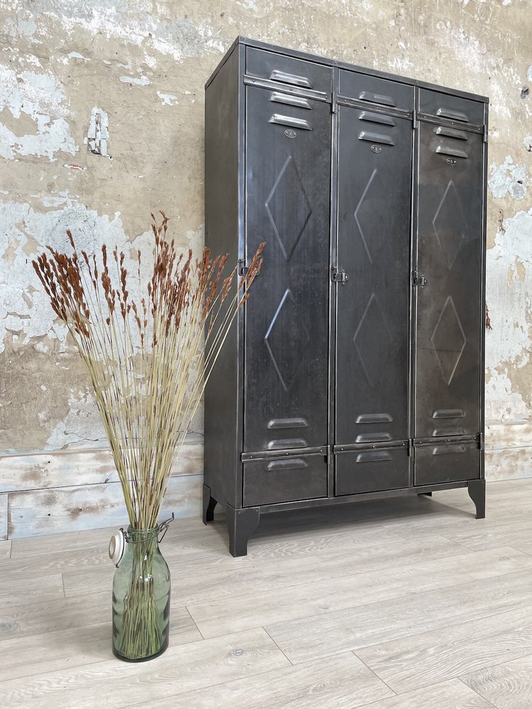 Industrial Metal Wardrobe for sale at Pamono