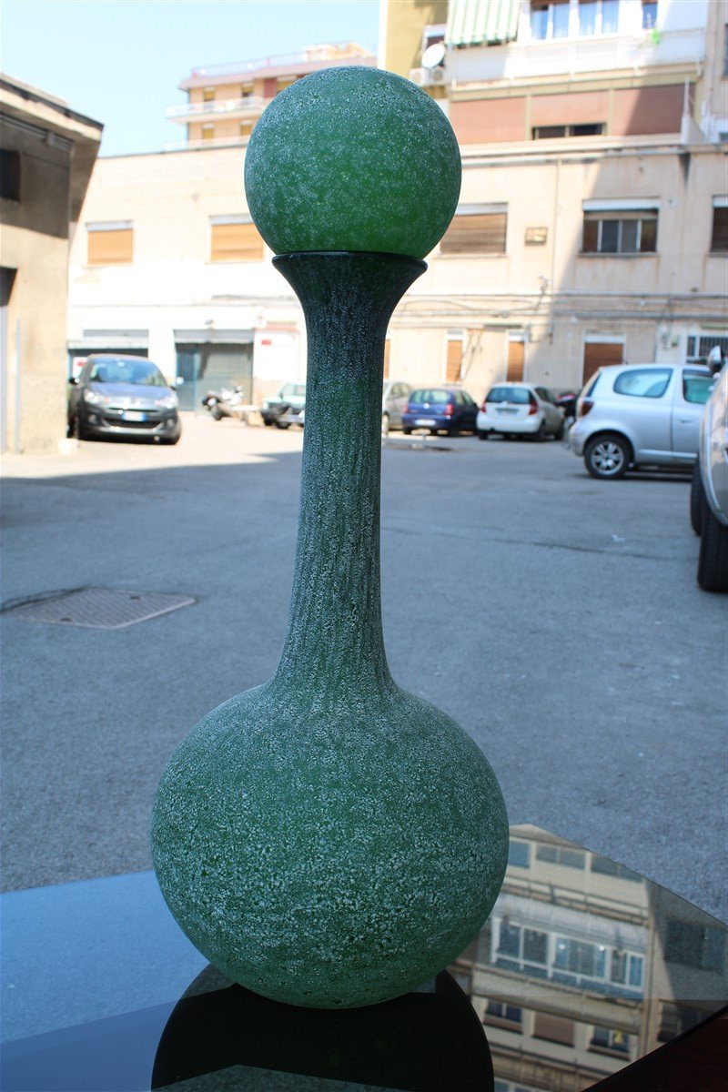 Large Murano Glass Vase With Stopper from Seguso, 1960s for sale at Pamono