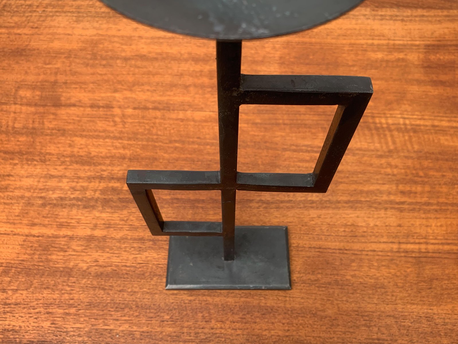 MidCentury Brutalist Minimalistic Metal Candleholder for sale at Pamono