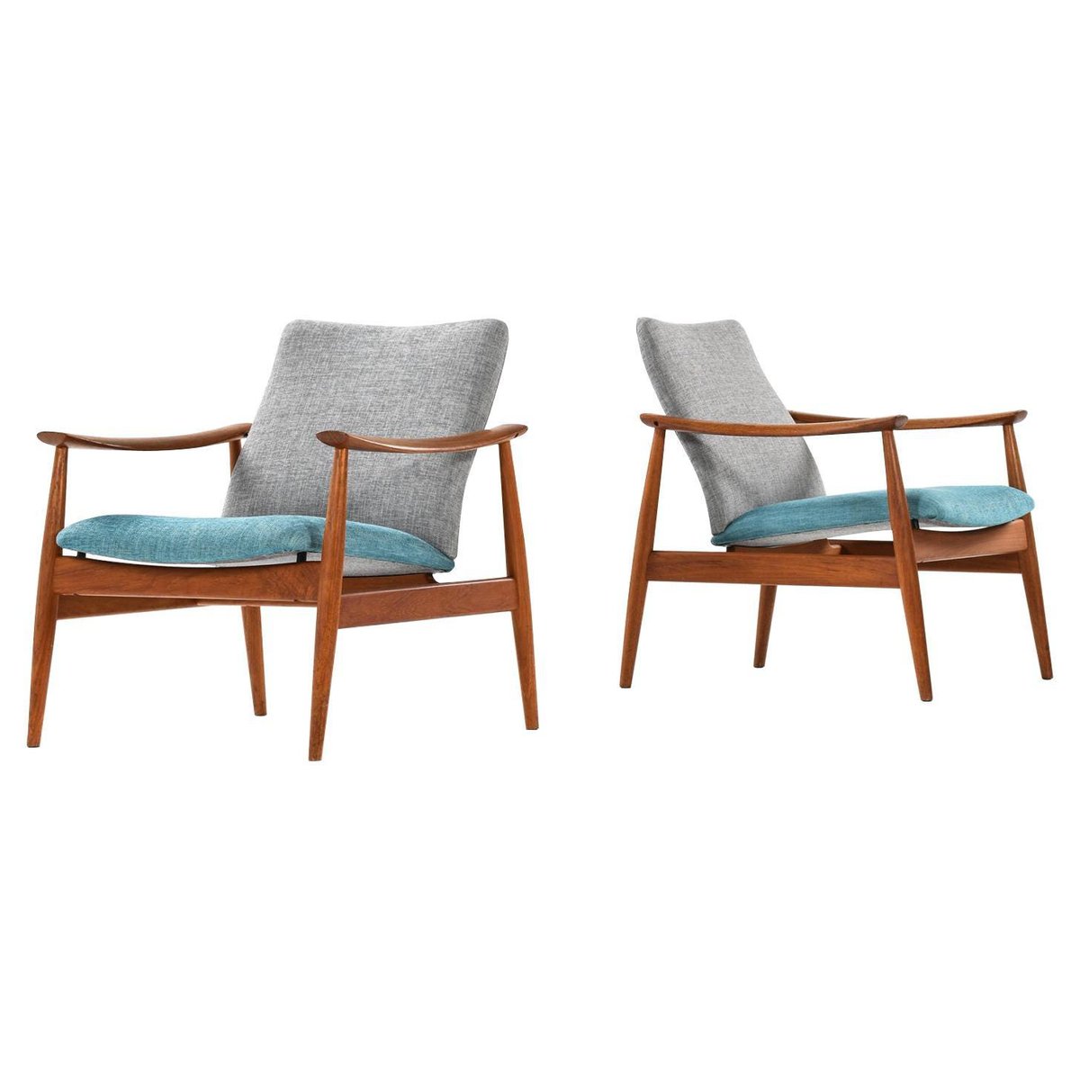 Model 138 Easy Chairs by Finn Juhl for France & Son, Denmark, Set of 2