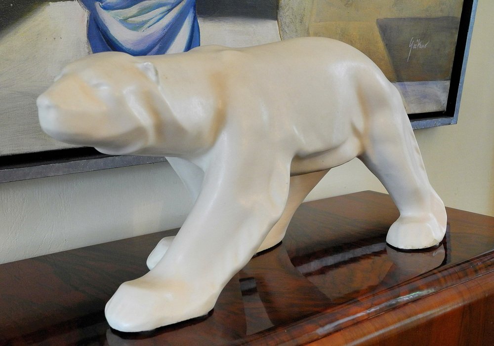 Art Deco Polar Bear Sculpture by Paul Milet for Sevres, 1920 for sale