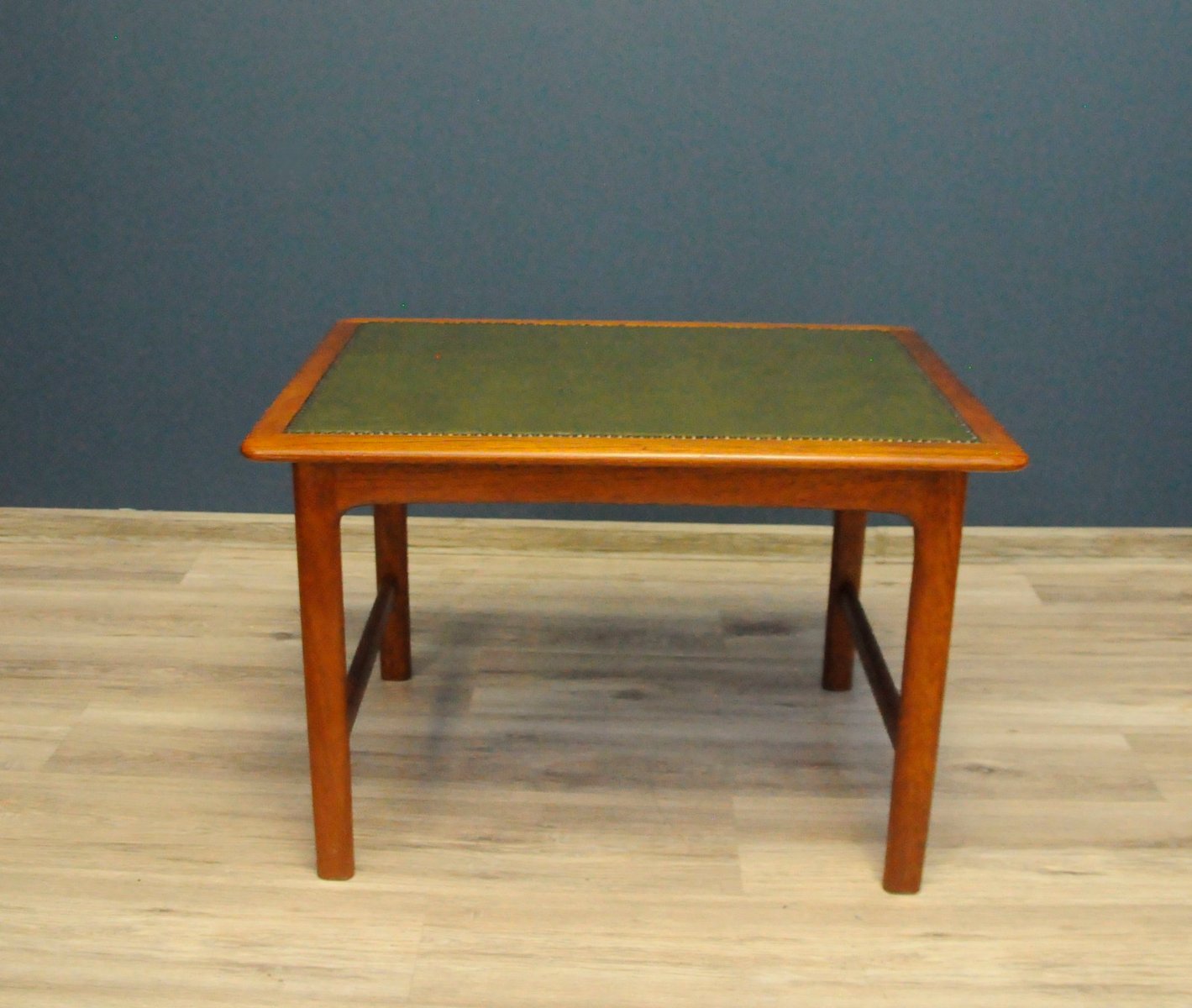 Teak Coffee Table With Leather Top For Sale At Pamono