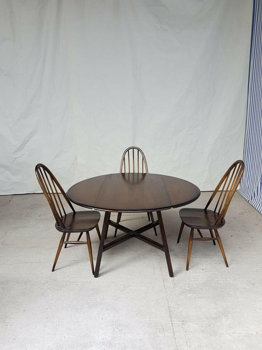 Vintage Drop Leaf Dining Table 384 By Randolph Lucian Ercolani For Ercol Design Market