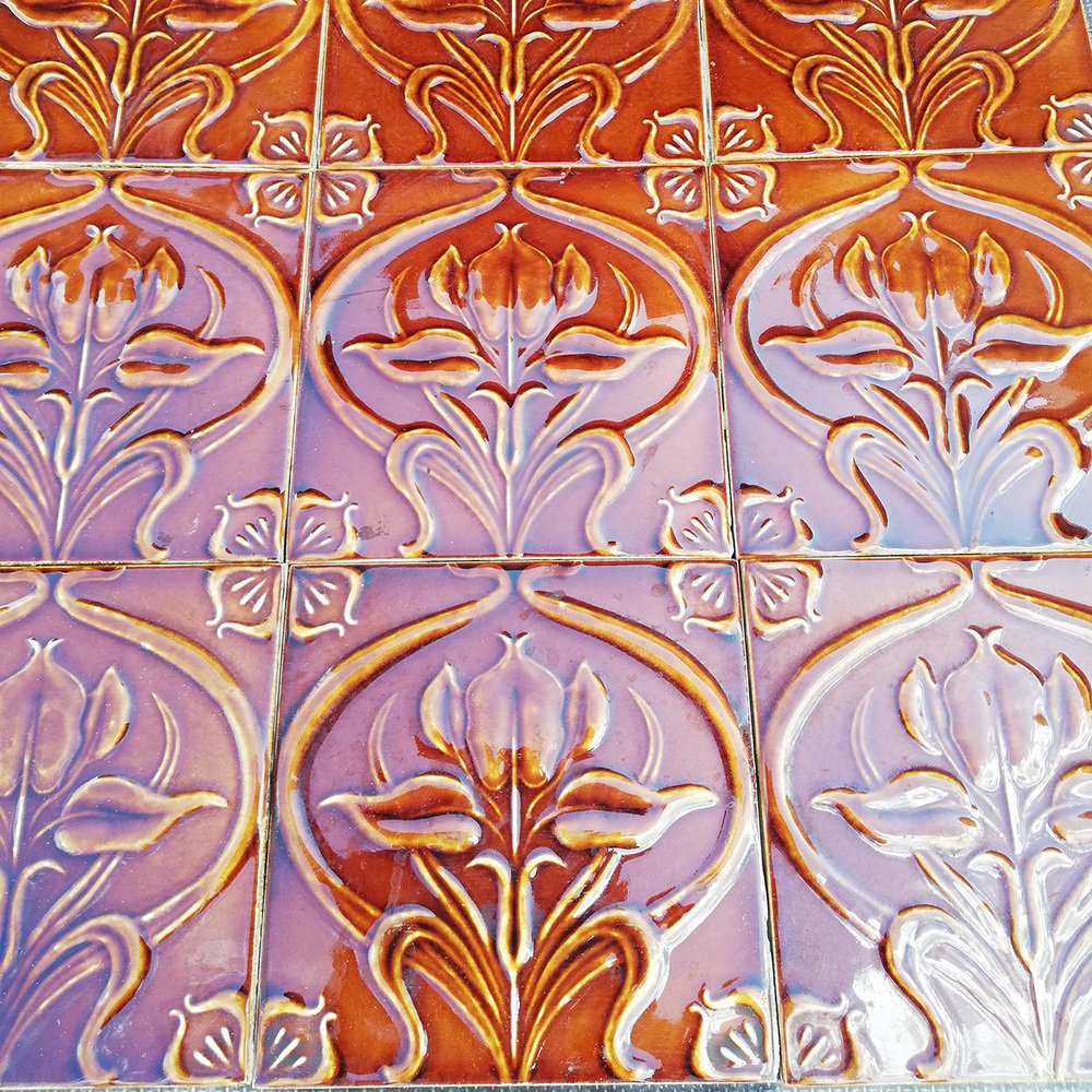 Art Nouveau Relief Tile, Morialmé, 1930s for sale at Pamono