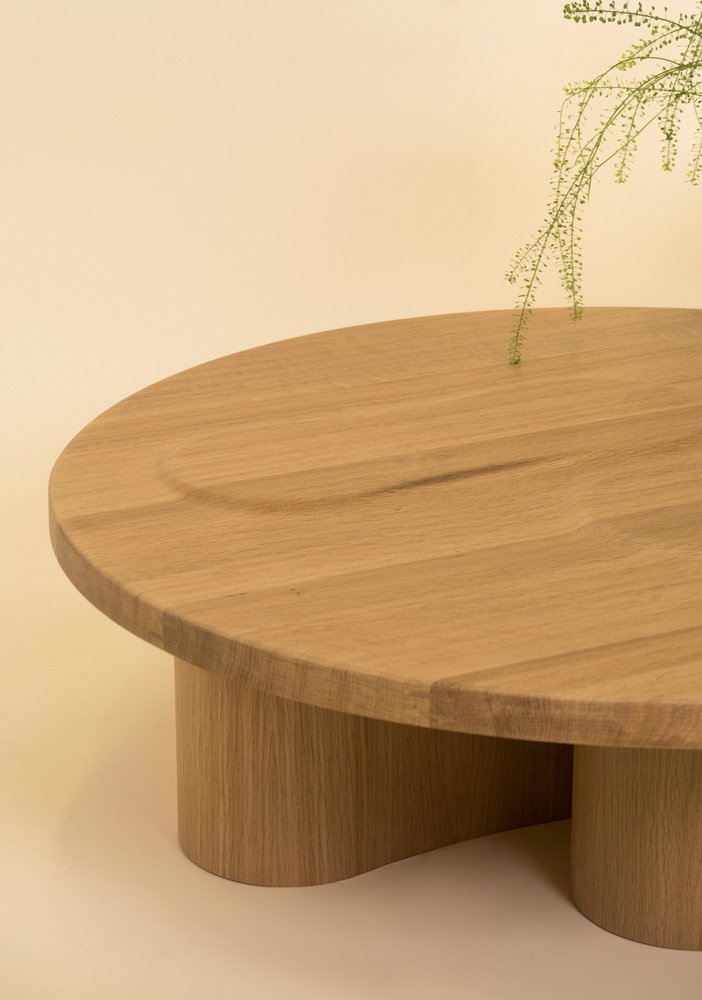 Solid Oak And Veneer Coffee Table By Helder Barbosa For Sale At Pamono