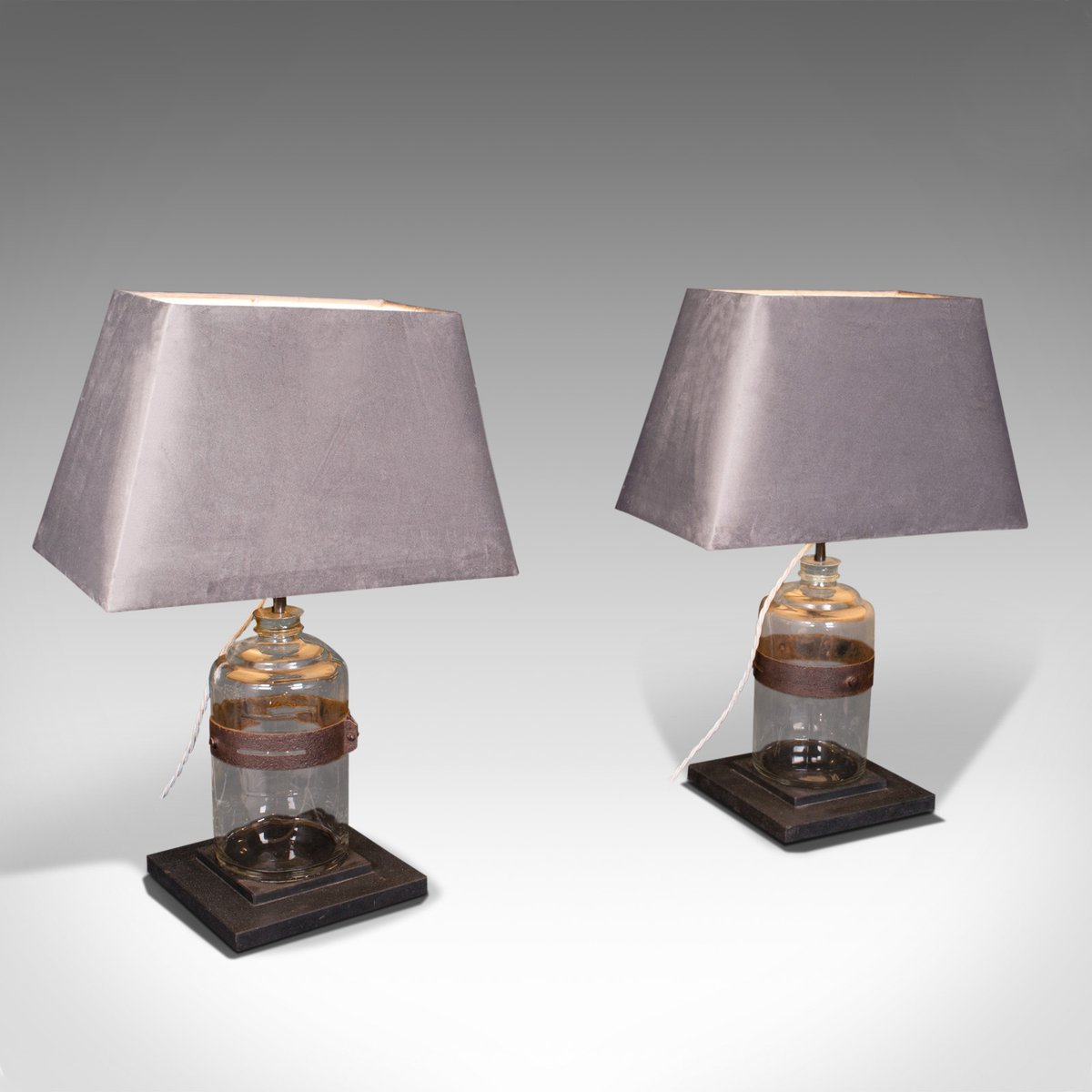 Antique Victorian Glass Jar Lamps