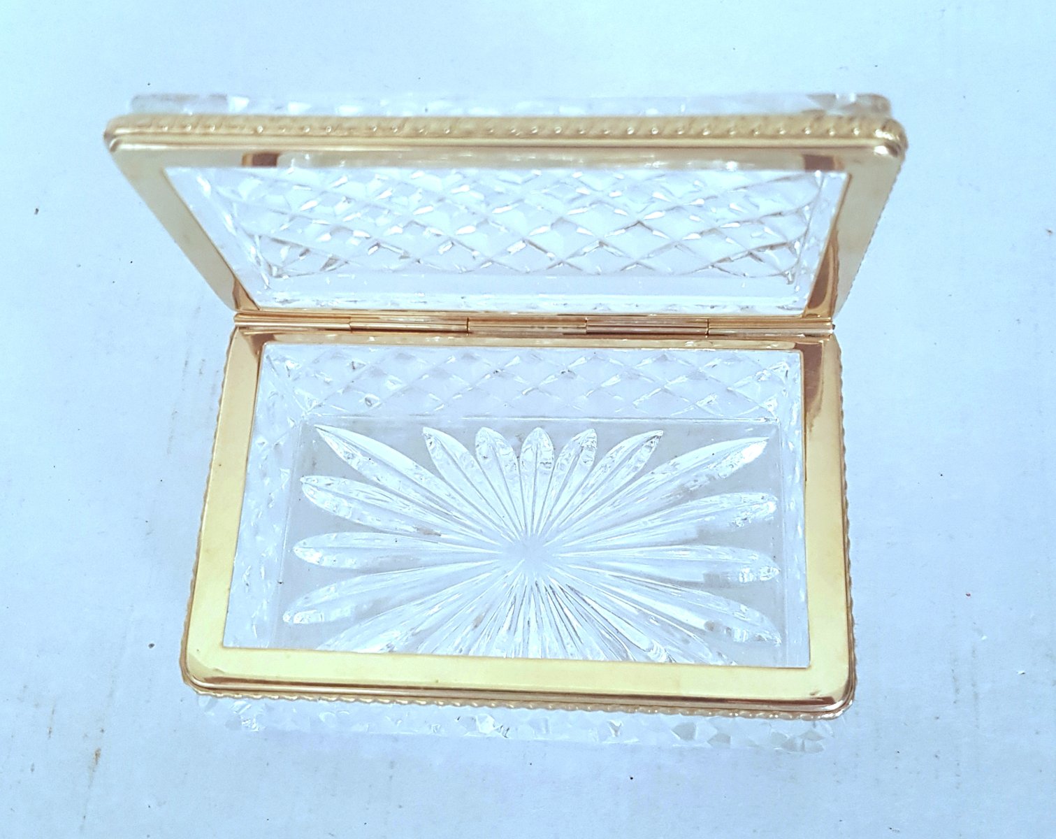 Gilded Glass Lidded Box, 1920s for sale at Pamono