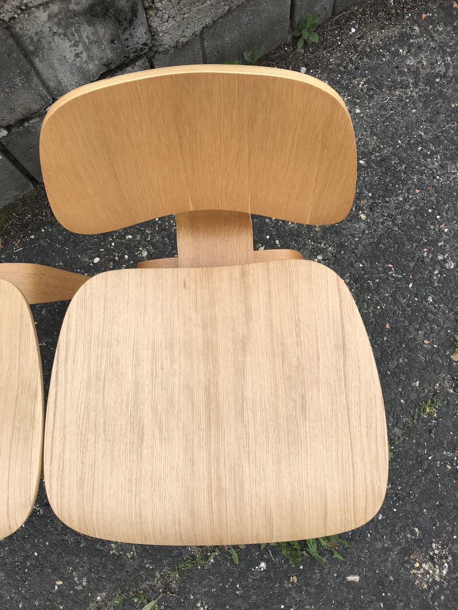 Restored Molded Plywood Chairs in the Style of Eames, Set of 2 for sale