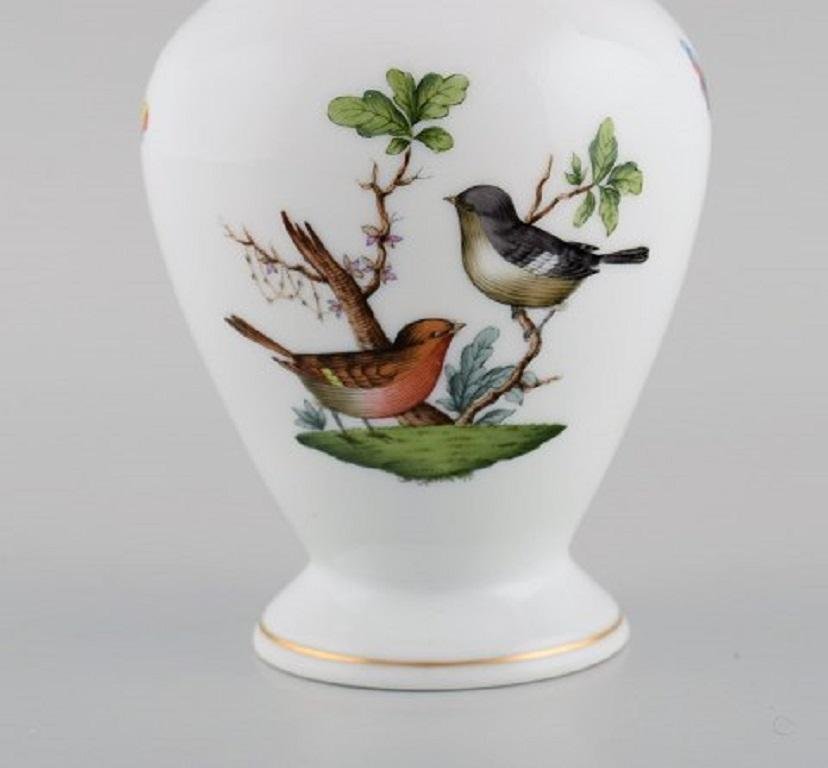 Porcelain Rothschild Bird Vase with HandPainted Avian & Butterfly