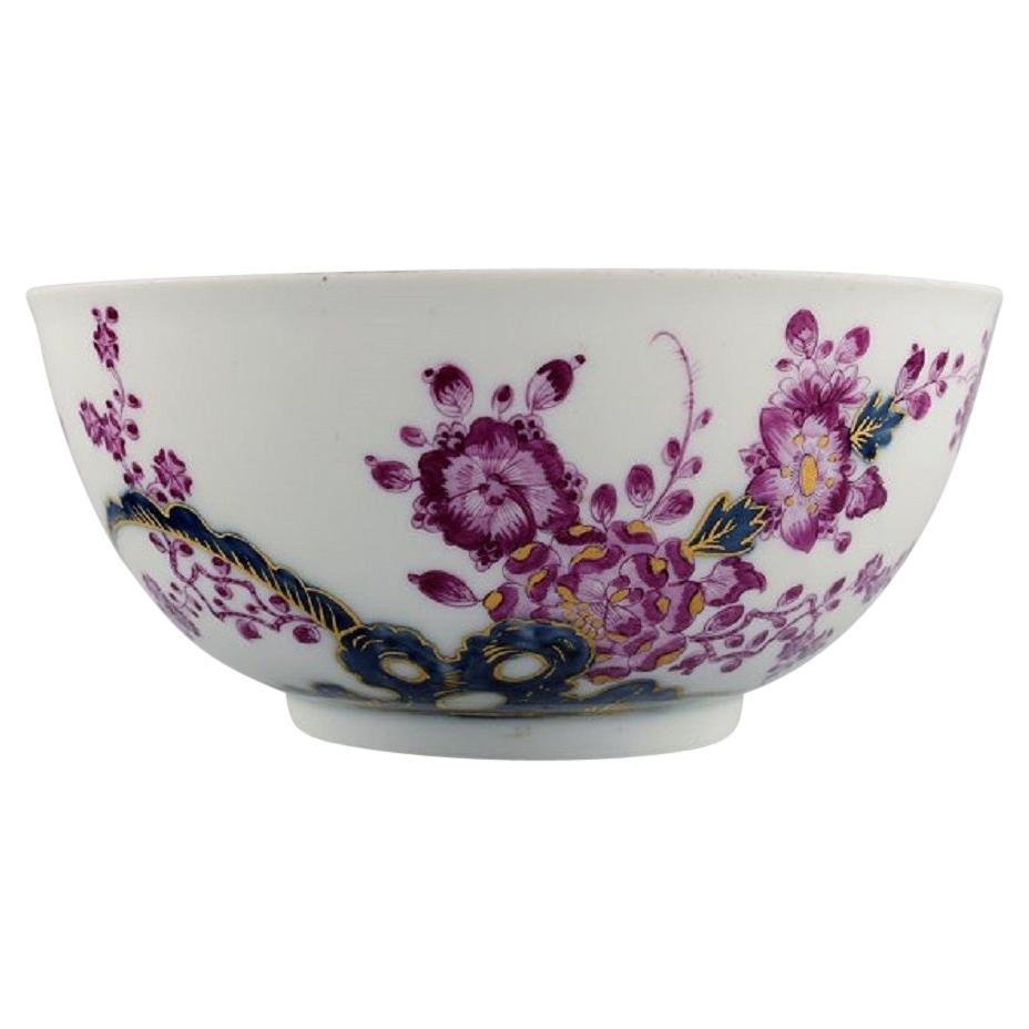 Large Antique Soup Bowl in HandPainted Porcelain from Meissen, 1740s