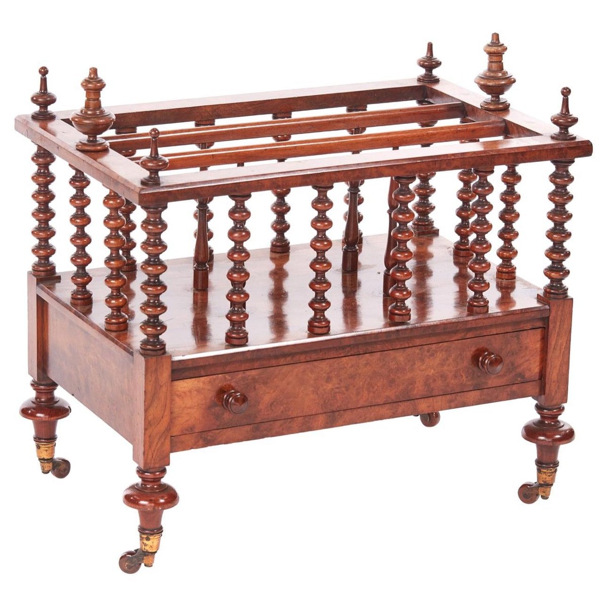 Large Bur Rack Large Antique Victorian Burr Walnut Magazine Rack for sale at Pamono