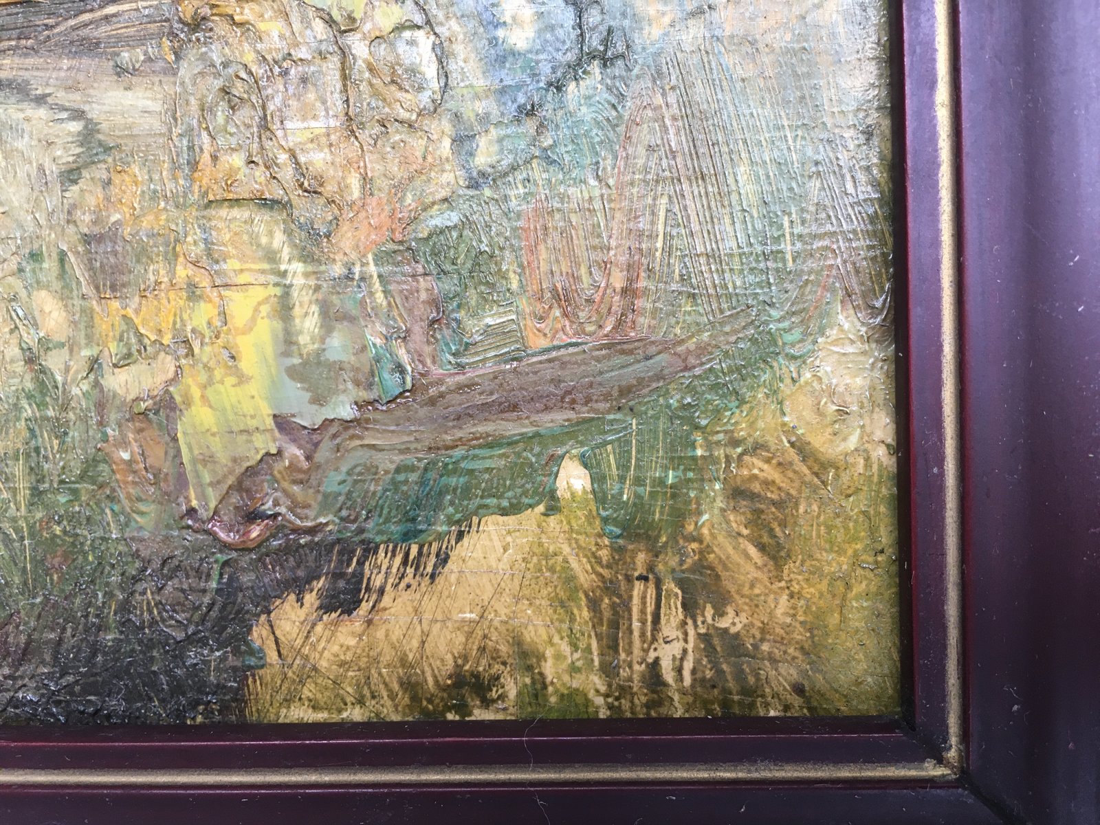 Oil Painting on Plywood Board, 1950s for sale at Pamono