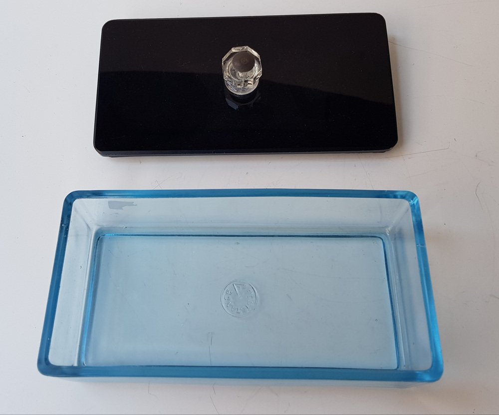 Art Deco Glass Lid Box Storage for sale at Pamono