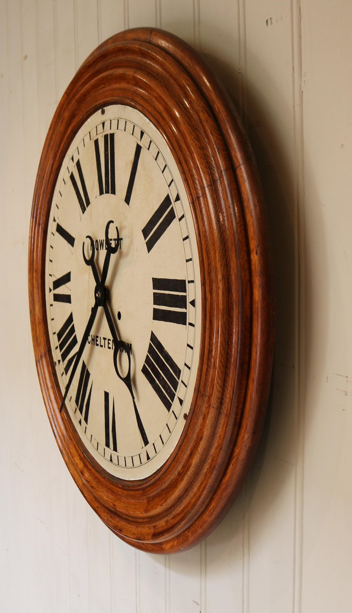 Industrial Oak Wall Clock For Sale At Pamono