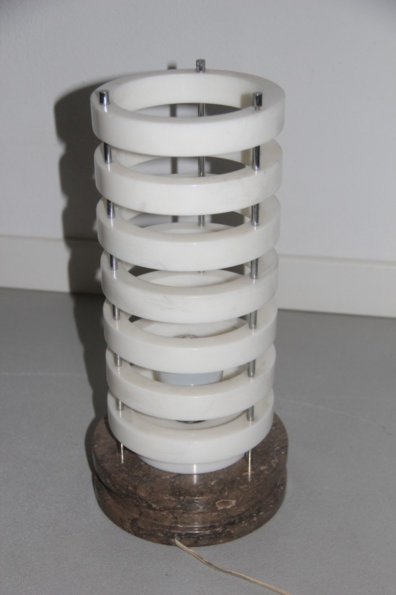 Marble Base Ring Table Lamp, 1960s for sale at Pamono