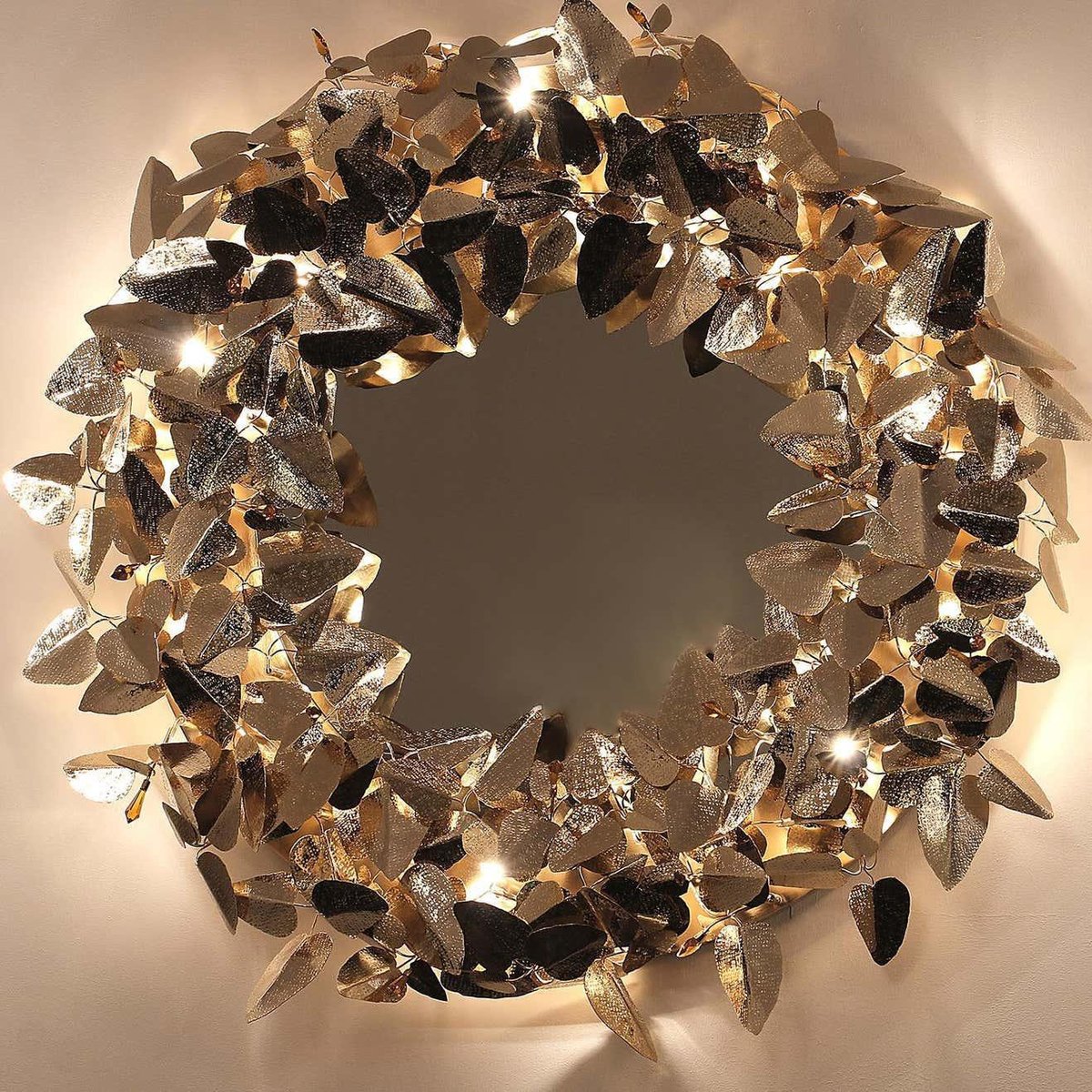 Mirror Wreath with Lighting for sale at Pamono