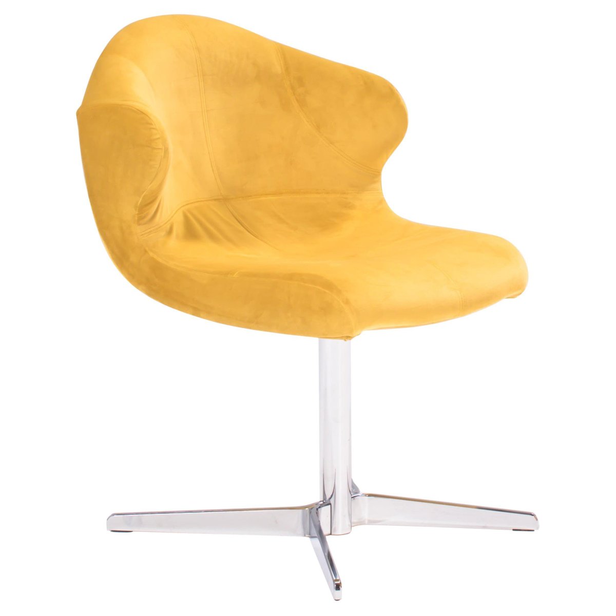 Alster Yellow Velvet Swivel Chair by Emmanuel Dietrich for Ligne Roset