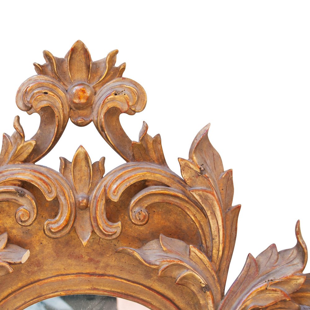 Neoclassical Style Gold Leaf & Hand Carved Wood Mirror with Acanthus