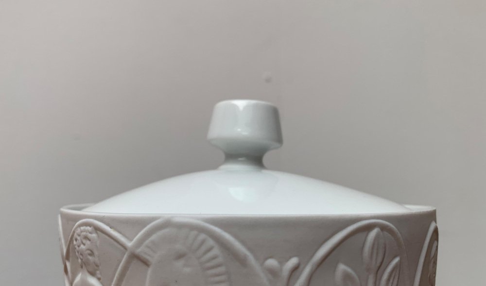 Vintage German White Porcelain Paradies Bowl with Lid by Kurt Wendler