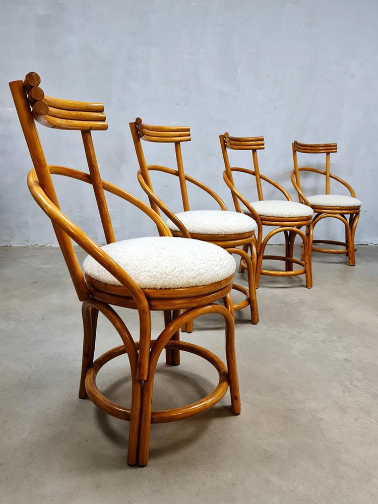 Vintage Bamboo Dining Chairs, Set of 4 for sale at Pamono