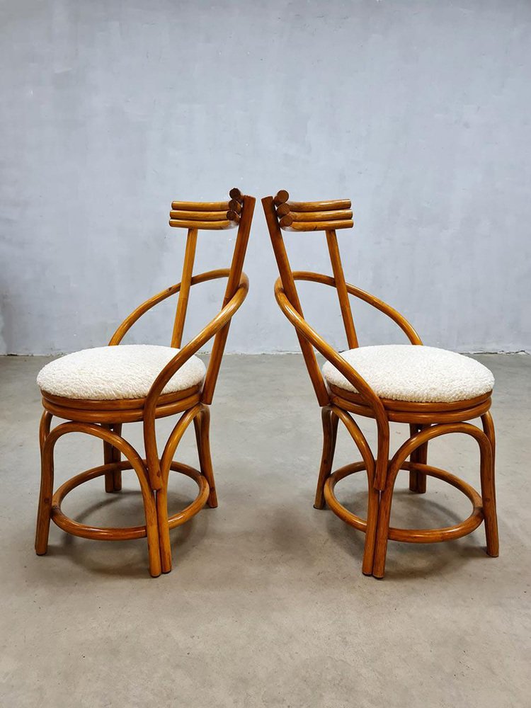 Vintage Bamboo Dining Chairs, Set of 4 for sale at Pamono