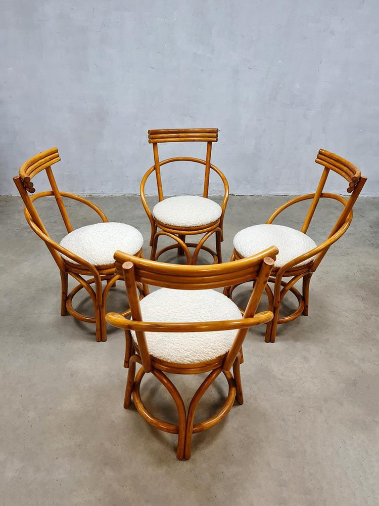 Vintage Bamboo Dining Chairs, Set of 4 for sale at Pamono