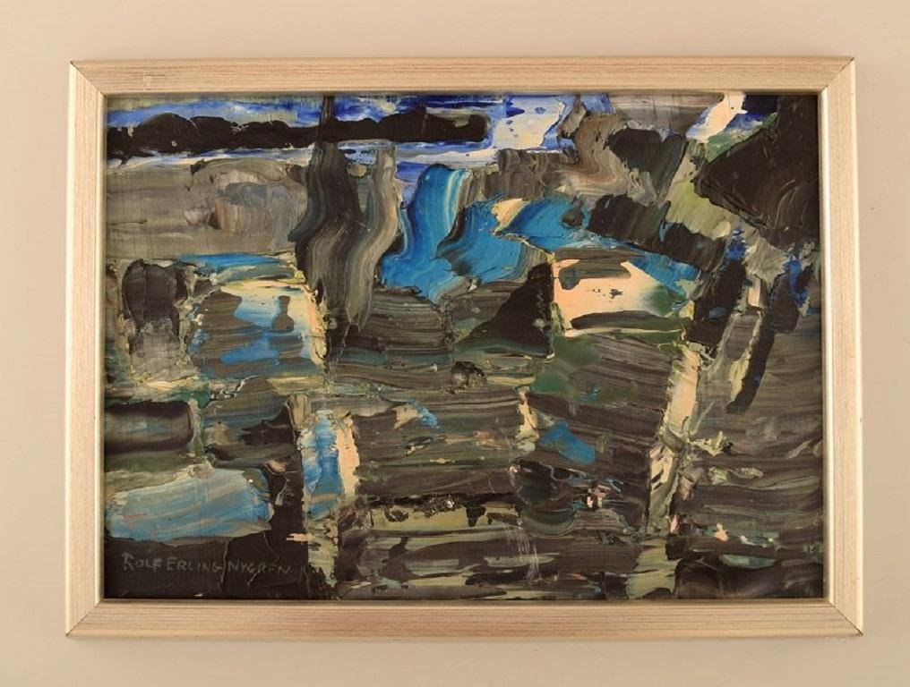 Rolf Erling Nygren (1925-2010, Sweden), Oil on Board, Abstract ...