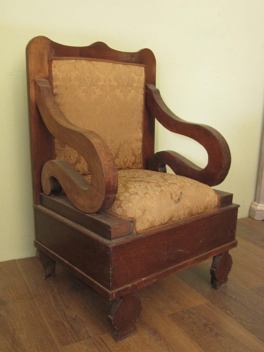 Antique Empire Throne Armchair for sale at Pamono