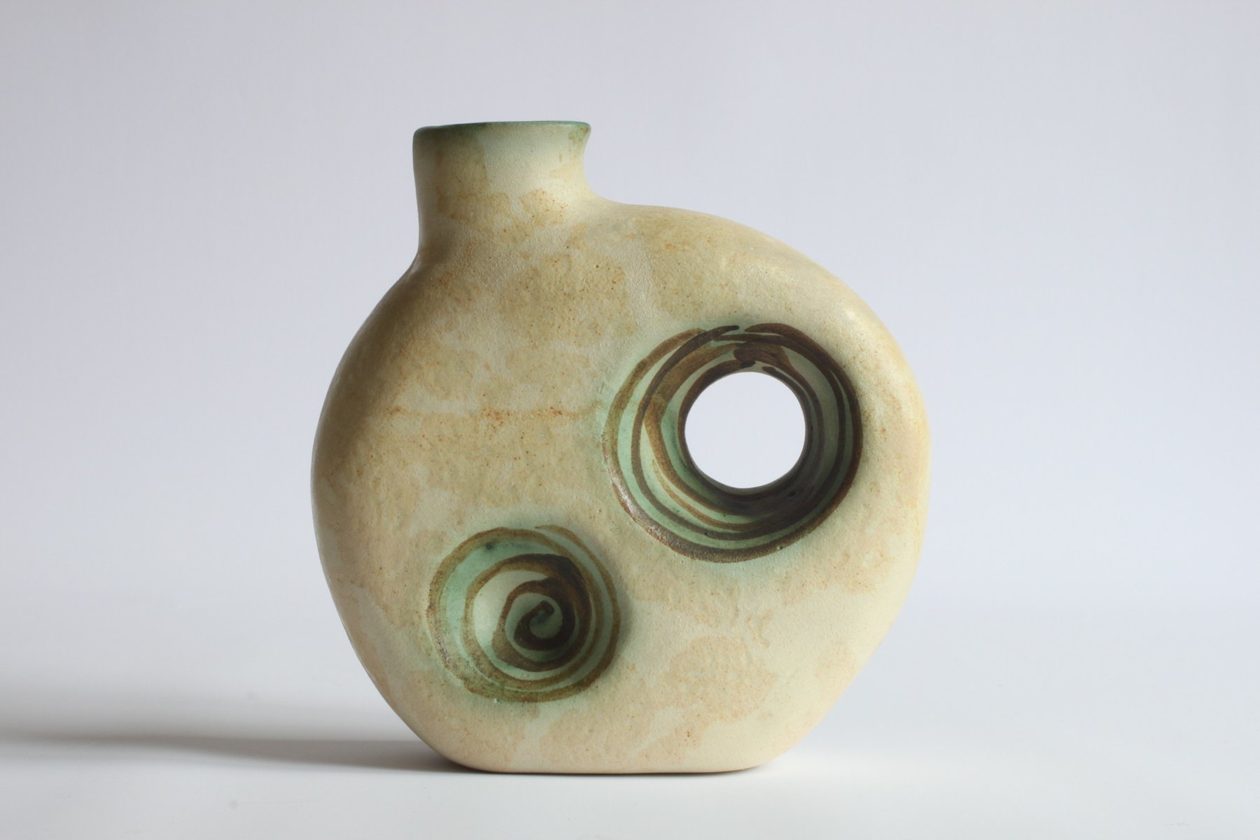 Space Age Ceramic Vase with Holes by Nikos Dazelidis, Athens, 1960s for