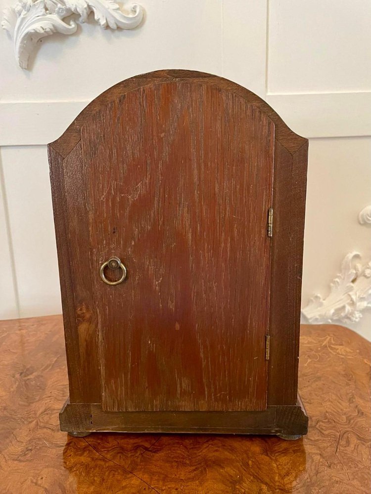 Antique Edwardian Mahogany Eight Day Chiming Mantel Clock for sale at
