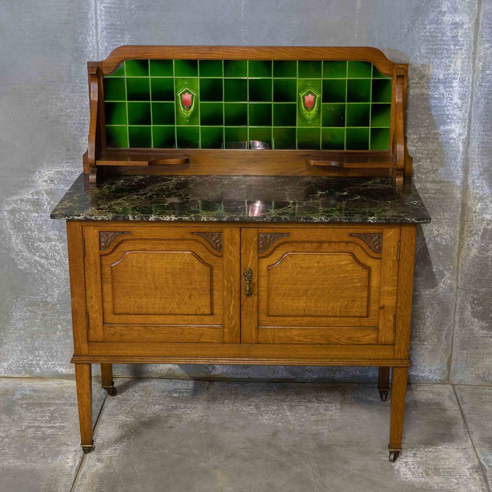 Edwardian Oak Washstand for sale at Pamono