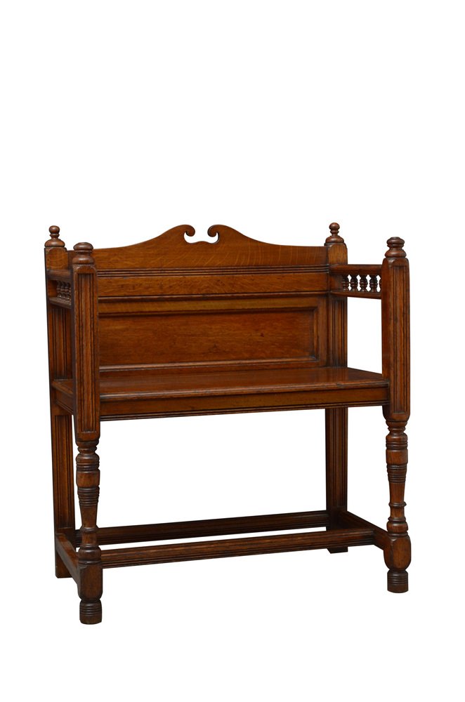 Victorian Solid Oak Hall Bench for sale at Pamono