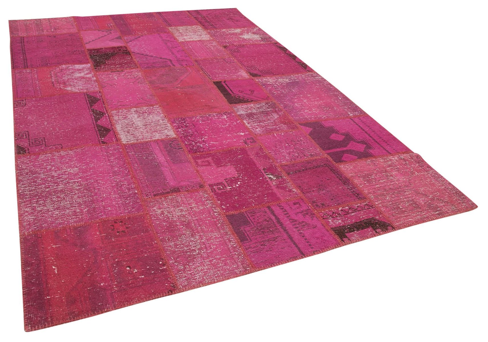 Pink Patchwork Rug for sale at Pamono
