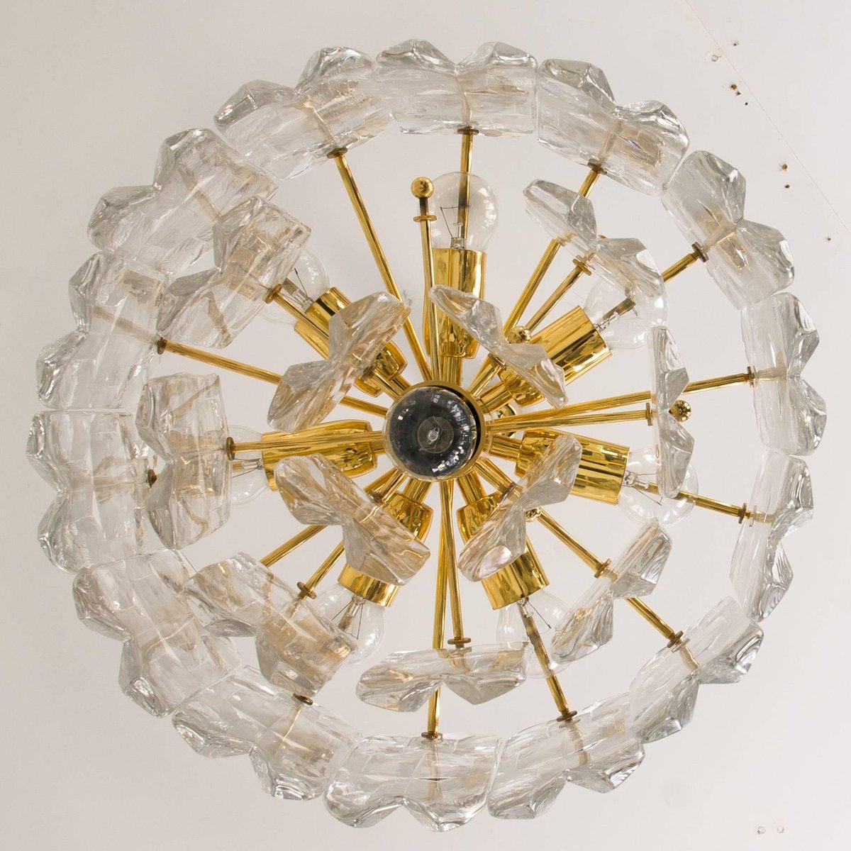 Palazzo Leuchten aus vergoldetem Messing & Glas von JT Kalmar, 1970